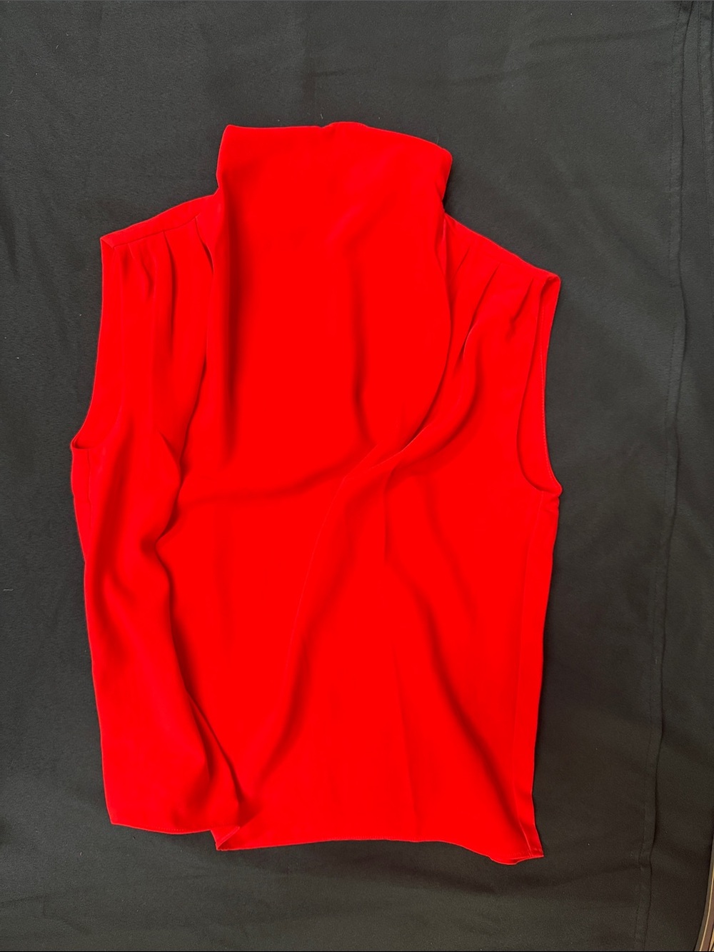 NWOT Amanda Uprichard X Revolve Fabienne crimson Mock Neck Blouse six small